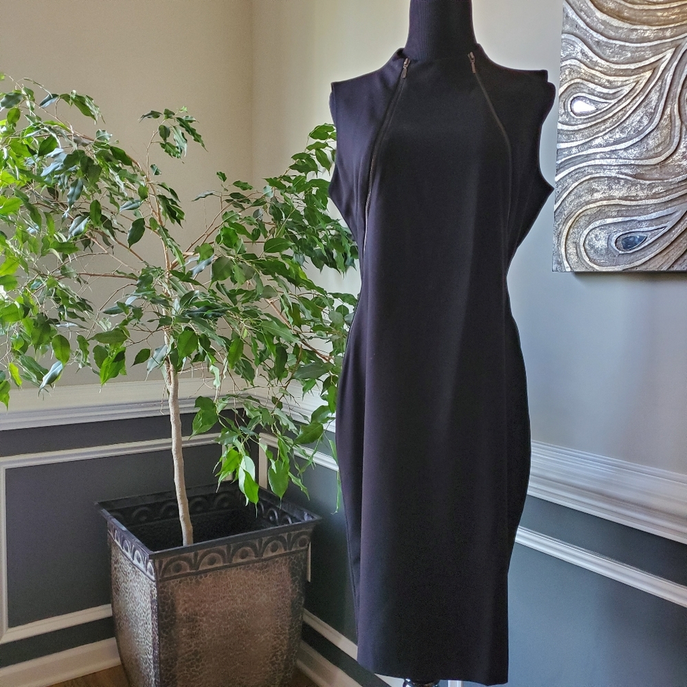 Calvin Klein Double Zipper Black Dress